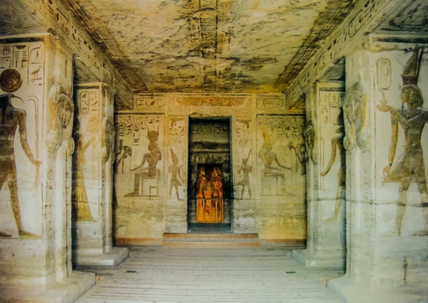 Interior of the Small temple, dedicated to Hathor and Nefertari
